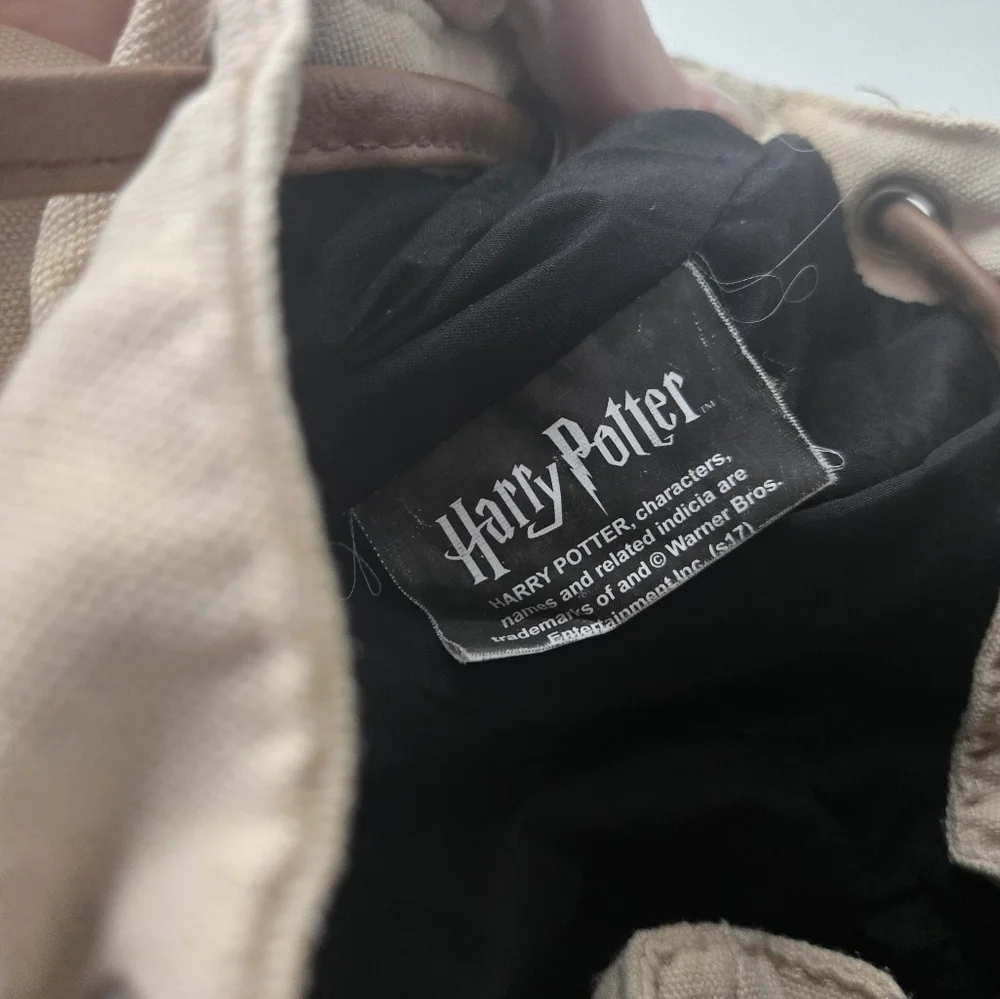 Harry Potter Hogwarts Letter Canvas Backpack Beige School Pack